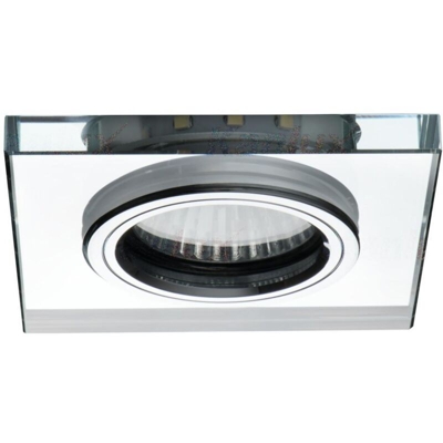 faretto incasso vetro con decoro led 220-240 volt 70 mm CE GU10 argento bianco freddo fisso interno quadrato vetro kan 24417 - KANLUX