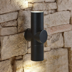 Applique Nera Cilindrica per Pareti Esterne - Grado di Protezione IP44 - Biard en oferta