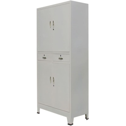 Armadio per Ufficio con 4 Ante Acciaio 90x40x180 cm Grigio - VIDAXL precio