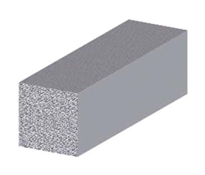 PROFILO in ALLUMINIO ARGENTO Mod. QUADRO PIENO 8X8 mm 2 metri Conf. 5 pz - ARCANSAS