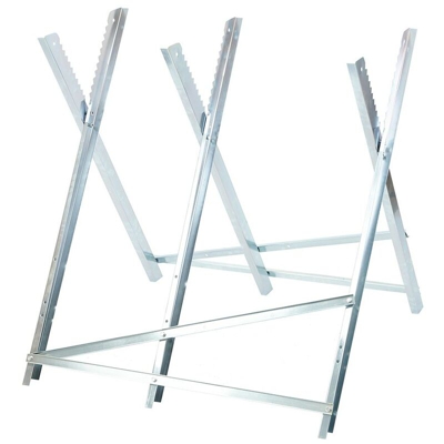 Trueshopping - Supporto per Legname Pieghevole in Metallo- Cavalletto con Denti Antiscivolo