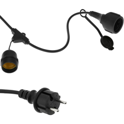 Ghirlanda per 10 lampade per esterno con E27 zucchetto IP44 cavo di alimentazione 10m estensibile - Primematik en oferta