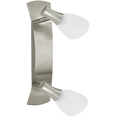 87358 - Plafoniera/applique in acciaio nichelato opaco e vetro acidato - Eglo