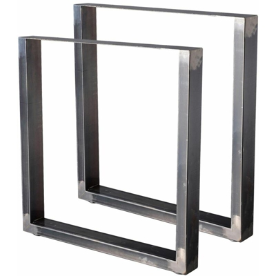 HM7072-S 2 Gambe del tavolo in acciaio verniciato rettangolari 70x72cm, Gambe del mobile, Gambe del tavolo in metallo - Bc-elec