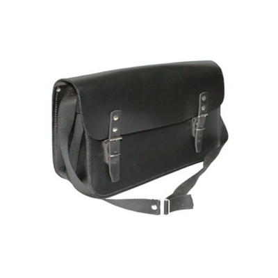 Idroweb - Borsa elettricista in cuoio nero lucido 40 x 14 x 24 cm