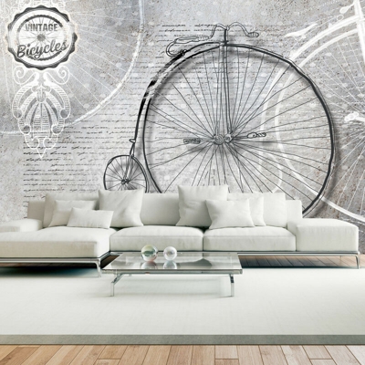 Artgeist - Fotomurale - Vintage bicycles - black and white - 350x245