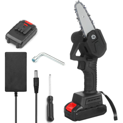 Motosega elettrica a batteria 21V, dimensioni di taglio 10 cm, nera con una batteria e una carica - ASUPERMALL precio