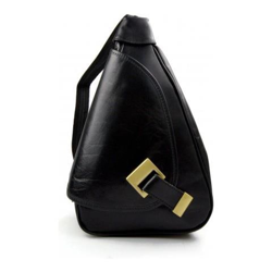 Pelle zaino da viaggio signore di sacchetto Mens Weekender nero en oferta
