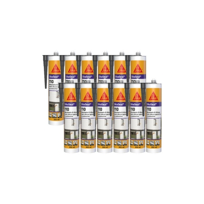 Set di 12 sigillanti siliconici per giunti di carpenteria - SIKA SikaSeal 109 Carpenteria - Antracite - 300ml