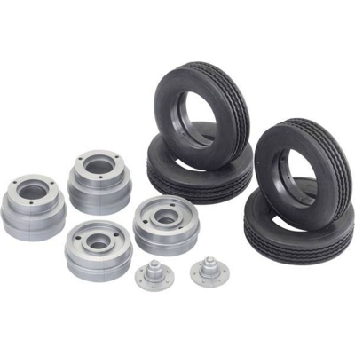 1:14 Rimorchio per camion Ruote complete Plastica 14 mm Profilo stradale Euro Argento 2 Paio/a - Carson Modellsport