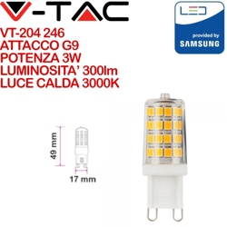 Faretto LED V-TAC Chip Samsung G9 3W 3000K características