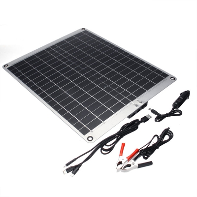 Batteria da 30 W 18 V con doppio pannello solare USB per telefono per camper - INSMA