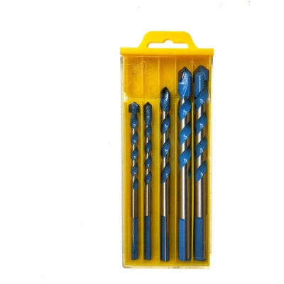 Asupermall - Twist Drill Bit Mattonelle Parete Di Vetro 5Pcs Blades Set Holder Perforazione Dal Lavoro, Blu