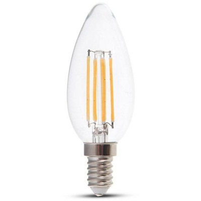 V-Tac 2 Lampadine A Candela Led 4W Attacco Piccolo E14 Luce Calda 2700K Vt-2174 7365