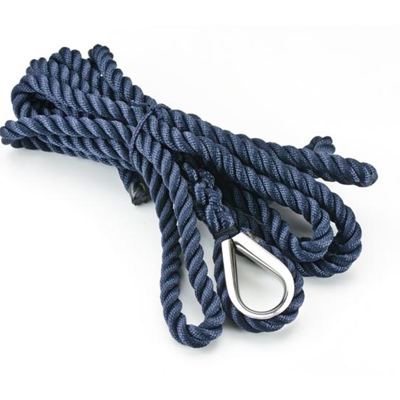 Cima ormeggio impiombata redancia inox, blu 14 mm 12 metri nautica - TR.EM.