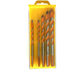 Asupermall - Twist Drill Bit Mattonelle Parete Di Vetro 5Pcs Blades Set Holder Perforazione Dal Lavoro, Arancione precio