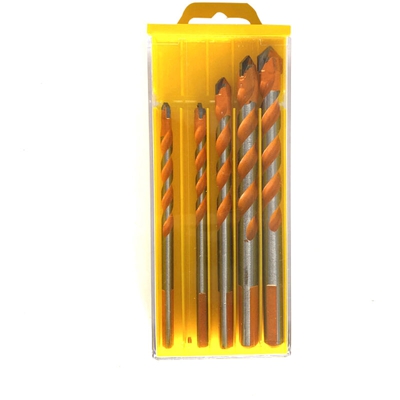 Asupermall - Twist Drill Bit Mattonelle Parete Di Vetro 5Pcs Blades Set Holder Perforazione Dal Lavoro, Arancione