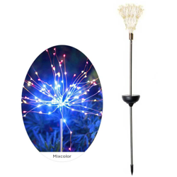 Luce solare per fuochi d'artificio inserita a terra Luce di tarassaco Tipo rotondo 8 modelli Passo luminoso 10CM Luce colorata 150 luci 1 PZ en oferta