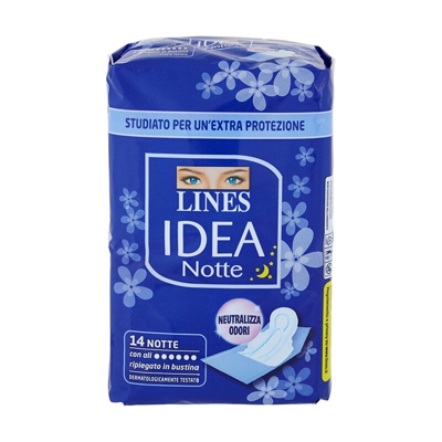 Assorbenti Idea Notte 14 Pz Ripiegato C/Ali Lines - ORIZZONTESHOP