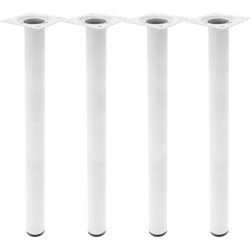 Gambe tondo. Piedini da tavolo per mobili e scrivania in acciaio bianco 75cm 4-pack - Primematik en oferta