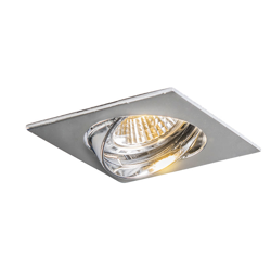 QAZQA Faretto da incasso edu square - Moderno - Alluminio - Cromo - Quadrato Max. 1 x Watt en oferta