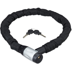 lucchetto a catena per bicicletta o moto, 2 chiavi, antifurto, resistente, 100 cm di lunghezza, nero - RELAXDAYS precio