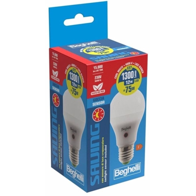 Lampada Beghelli 56159 Goccia Ecoled Sensor 12W 230Ve27 4K