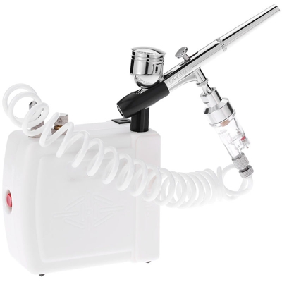Meterk Nuovo 110-240V professionale a gravita a doppia azione Airbrush compressore d'aria Kit per la pittura di arte trucco manicure mestiere Torta