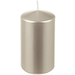 Pz 2 candele cera colorate cilindro decorazione natale natalizia lumino bar risorante (6 x h 12 cm - perla) - MILO en oferta