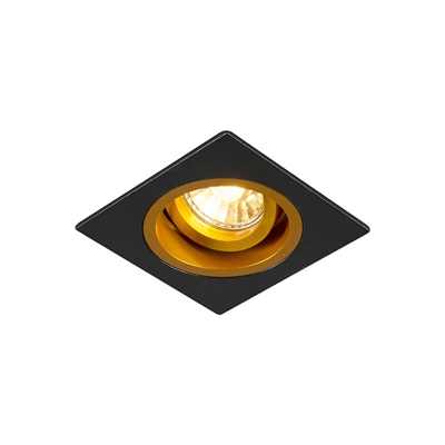 QAZQA Faretto da incasso chuck - Moderno - Metallo - Nero/Oro/Arancia - Quadrato Max. 1 x Watt
