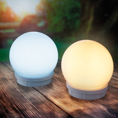 Set di sfere luminose galleggianti a LED solare, 15cm di diametro, luce bianca calda e fredda. Lampada da giardino 102125 - ESOTEC