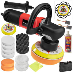 Tectake - lucidatrice eccentrica da 710W con la valigia - lucidatrice auto, lucidatrice per auto - 16 pezzi incl. prodotto per lucidatura características