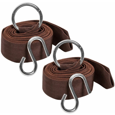 Set di cinghie universali da 320 cm per il fissaggio dell'amaca all'albero - supporto amaca, supporto per amaca - marrone - TECTAKE