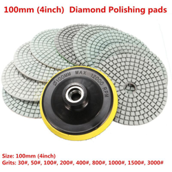 10 pezzi / set Tampone diamantato bagnato asciutto da 4 pollici per marmo granito pietra cemento - INSMA precio