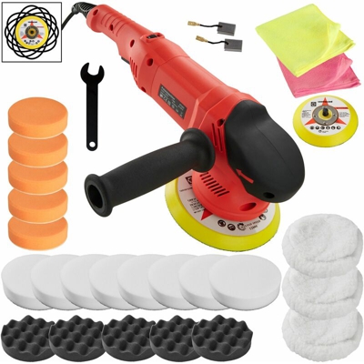 Tectake - lucidatrice eccentrica da 710W - lucidatrice auto, lucidatrice per auto - 26 pezzi