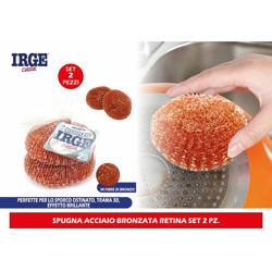 Spugna Acciaio Bronzata Retina Set 2 Pz. - BIGHOUSE IT en oferta