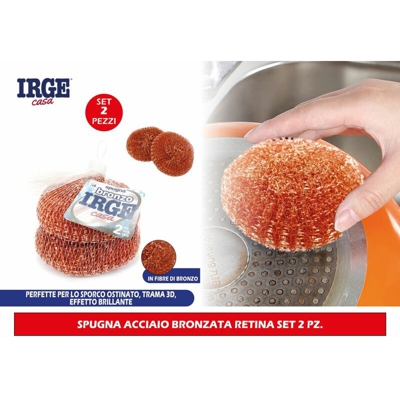 Spugna Acciaio Bronzata Retina Set 2 Pz. - BIGHOUSE IT