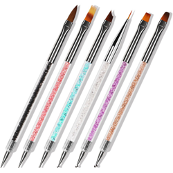 Asupermall - 6 penne acriliche per nail art e set di pennelli per unghie en oferta