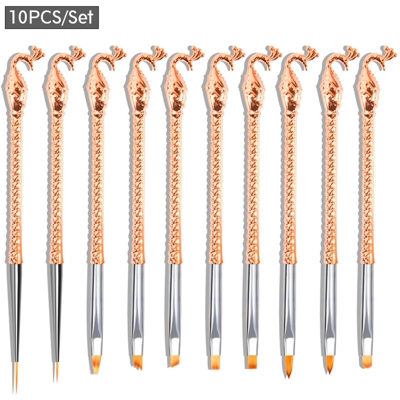 Penna per unghie in acciaio inossidabile da 10 pezzi, set di spazzole per unghie - ASUPERMALL