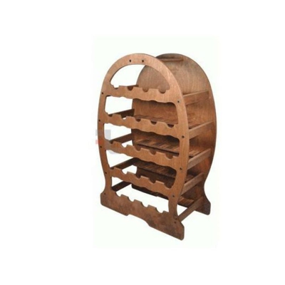 Cantinetta cantinette vino botte in legno scuro porta bottiglie 23posti 49x27x76 - DFL