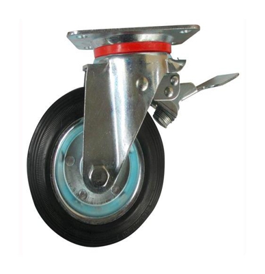 China- - Ruota Industriale Con Piastra Girevole D.125 C/Freno Export 1 Pz