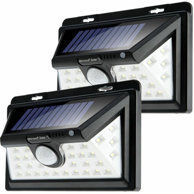 Set 2 pezzi Lampada solare LED Luce solare lampada da giardino lampada da parete - Monzana