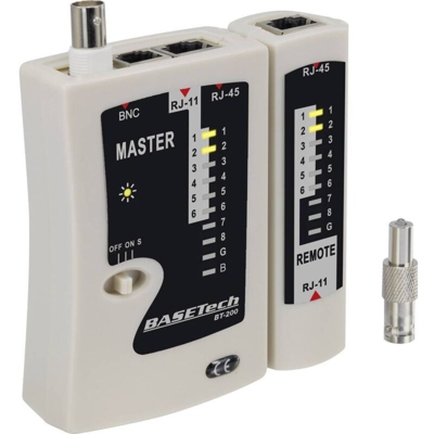 Tester cavi BT-200 Adatto per RJ-45, RJ-11, BNC - Basetech