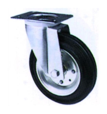 Ruota Gommata Con Base Girevole Qp-A04 Mm. 180X50 - VIGOR