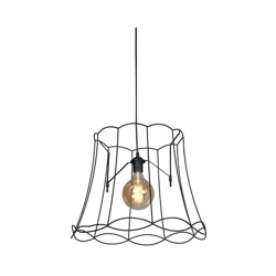 Lampada a sospensione granny frame - Retrò - Plastico,Metallo - Nero - Tondo Max. 1 x Watt - Qazqa precio