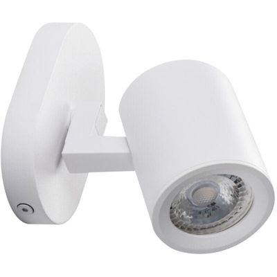 faretto parete laurin 1 luce 220-240 volt CE GU10 IP20 bianco interno orientabile kan 29120 - KANLUX
