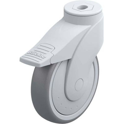 743103 Ruote girevoli WAVE design in plastica 125 mm con fermi Modello Ruote girevoli con foro passante e freno - Blickle