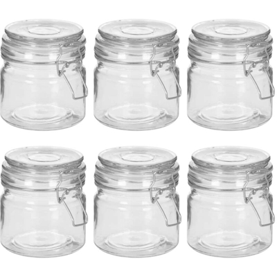 Barattoli in Vetro con Chiusura a Gancio 6 pz 500 ml - VIDAXL