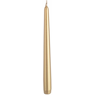 Pz 12 candele candela conica oro cera h 25 cm decorazione natale natalizia lumino lume - ANDREA BIZZOTTO