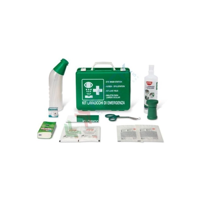 Cassetta pronto soccorso per lavaggio oculare d'emergenza, per aziende e su automezzi